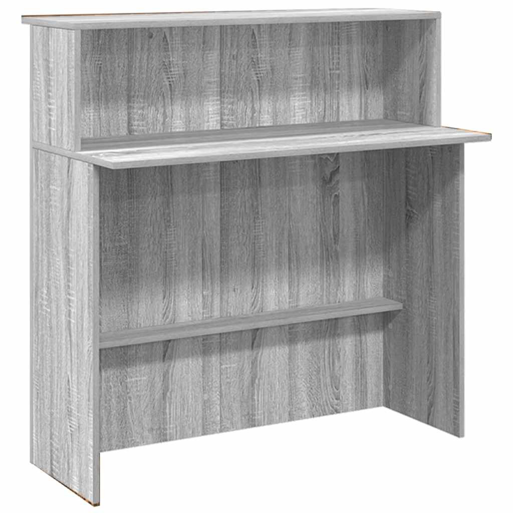 Receptiebalie 200X50X103,5 Cm Bewerkt Hout Eiken 200 x 50 x 103.5 cm Grijs sonoma