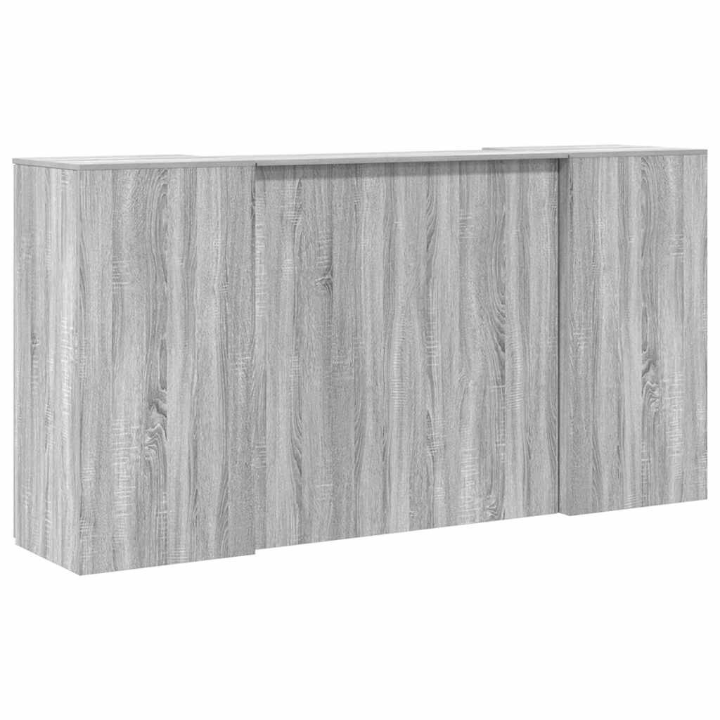 Receptiebalie 200X50X103,5 Cm Bewerkt Hout Eiken 200 x 50 x 103.5 cm Grijs sonoma