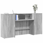 Receptiebalie 200x50x103,5 cm bewerkt hout grijs