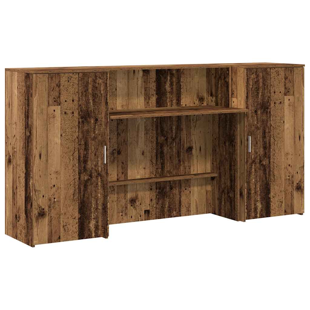 Receptiebalie 200X50X103,5 Cm Bewerkt Hout Kleurig 200 x 50 x 103.5 cm Oud hout