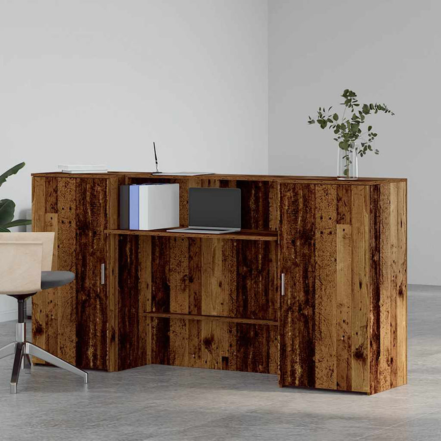 Receptiebalie 200X50X103,5 Cm Bewerkt Hout Kleurig 200 x 50 x 103.5 cm Oud hout
