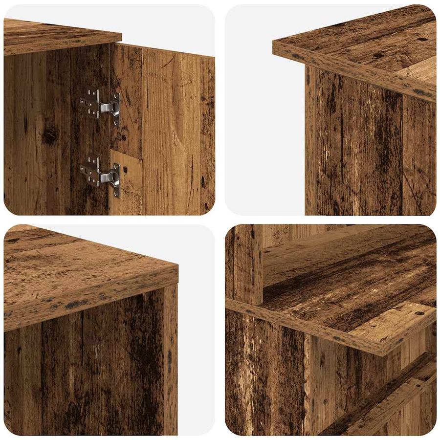 Receptiebalie 200X50X103,5 Cm Bewerkt Hout Kleurig 200 x 50 x 103.5 cm Oud hout