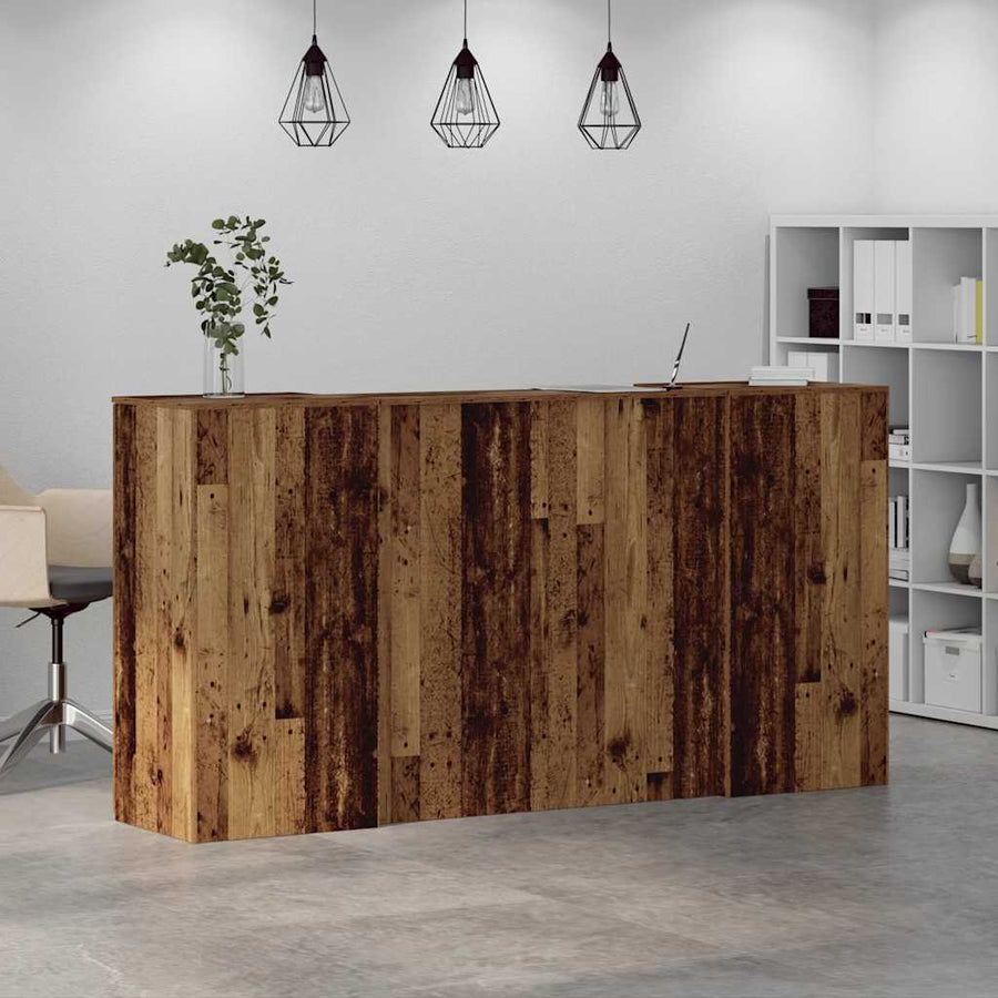 Receptiebalie 200X50X103,5 Cm Bewerkt Hout Kleurig 200 x 50 x 103.5 cm Oud hout
