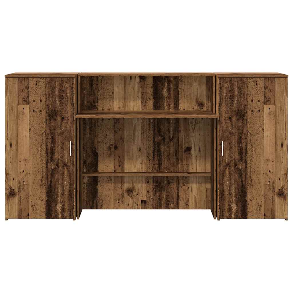 Receptiebalie 200X50X103,5 Cm Bewerkt Hout Kleurig 200 x 50 x 103.5 cm Oud hout