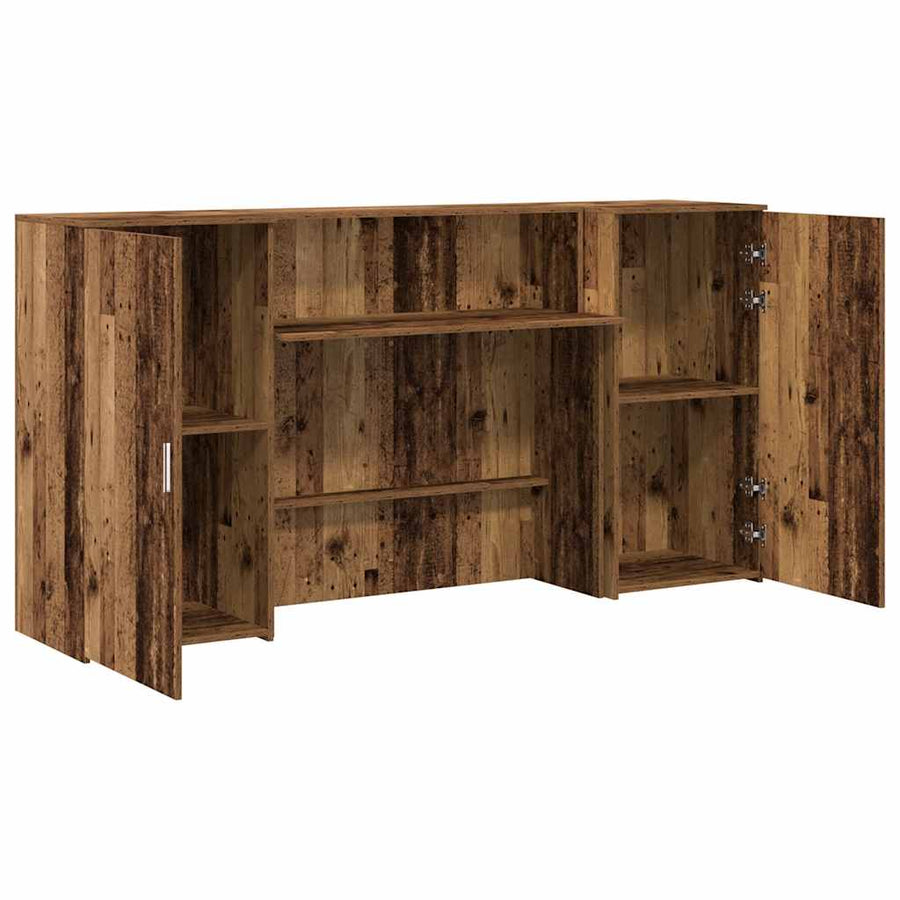 Receptiebalie 200X50X103,5 Cm Bewerkt Hout Kleurig 200 x 50 x 103.5 cm Oud hout