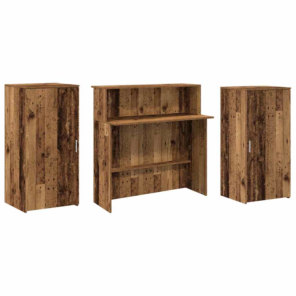 Receptiebalie 200X50X103,5 Cm Bewerkt Hout Kleurig 200 x 50 x 103.5 cm Oud hout