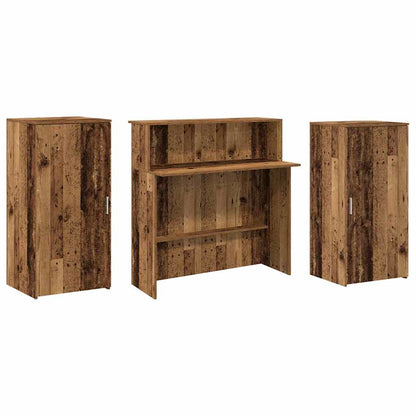 Receptiebalie 200X50X103,5 Cm Bewerkt Hout Kleurig 200 x 50 x 103.5 cm Oud hout