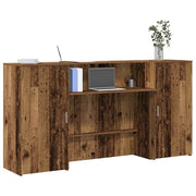 Reception desk 200x50x103.5 cm treated wood antique wood finish