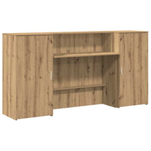 Receptiebalie 200X50X103,5Cm Bewerkt Hout Artisanaal Eikenkleur 200 x 50 x 103.5 cm artisanaal eikenkleurig
