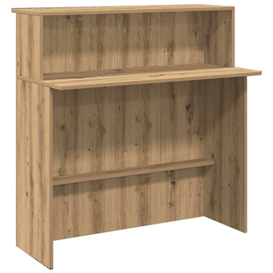 Receptiebalie 200X50X103,5Cm Bewerkt Hout Artisanaal Eikenkleur 200 x 50 x 103.5 cm artisanaal eikenkleurig