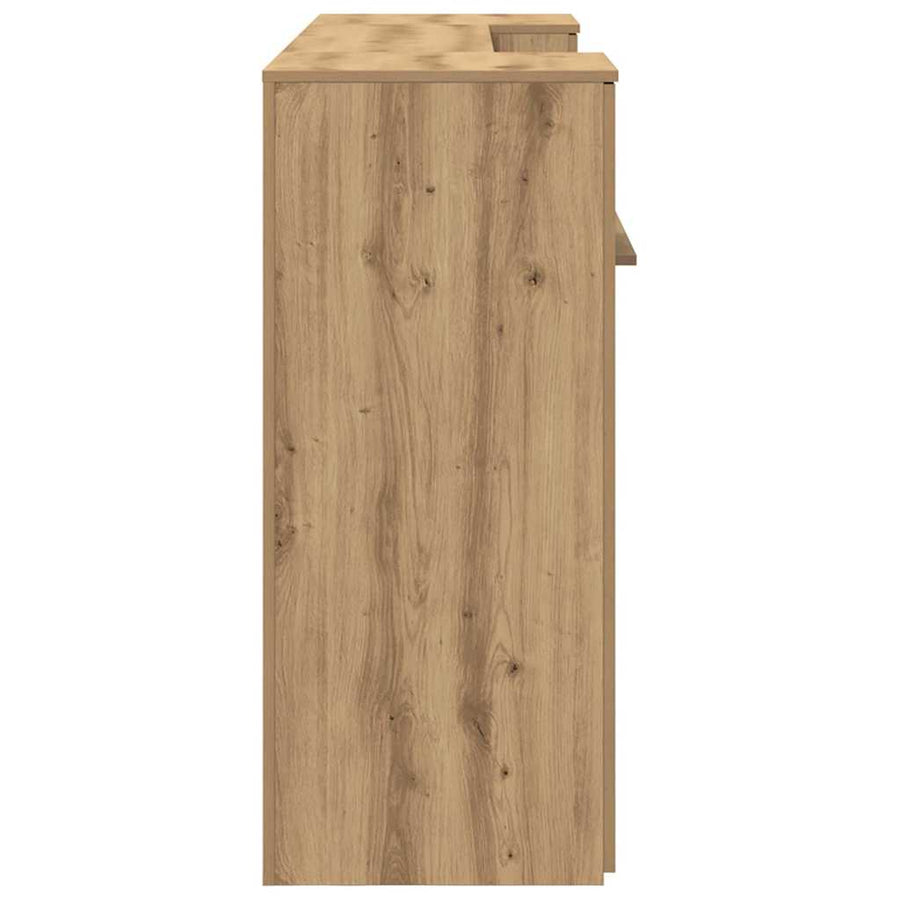 Receptiebalie 200X50X103,5Cm Bewerkt Hout Artisanaal Eikenkleur 200 x 50 x 103.5 cm artisanaal eikenkleurig