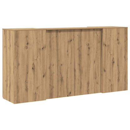 Receptiebalie 200X50X103,5Cm Bewerkt Hout Artisanaal Eikenkleur 200 x 50 x 103.5 cm artisanaal eikenkleurig