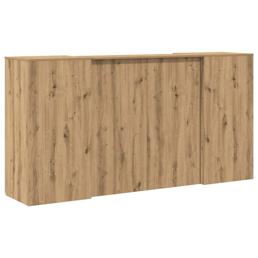 Receptiebalie 200X50X103,5Cm Bewerkt Hout Artisanaal Eikenkleur 200 x 50 x 103.5 cm artisanaal eikenkleurig