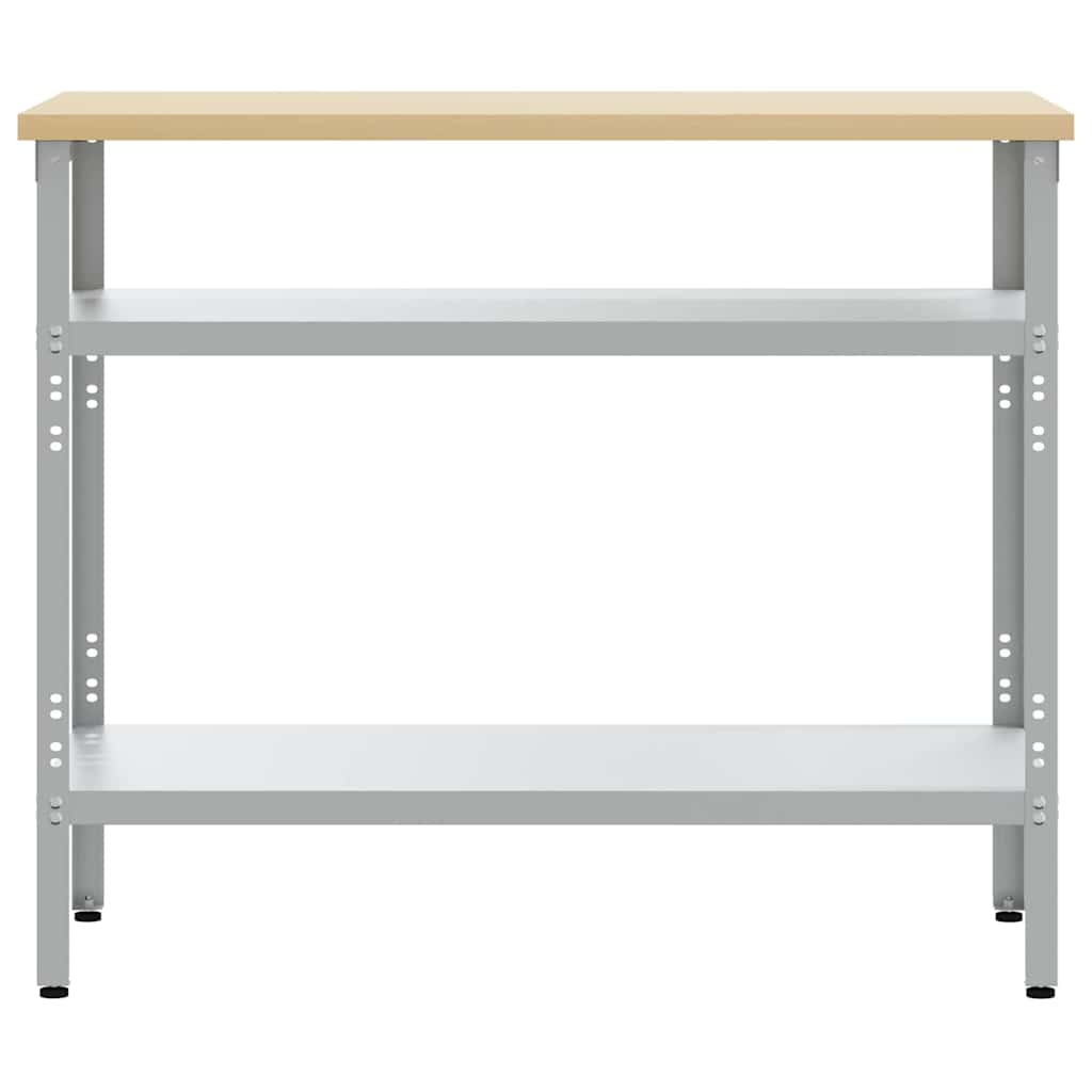 Werktafel met plank Grijs 100 x 55 x 85 cm Gepoedercoat staal