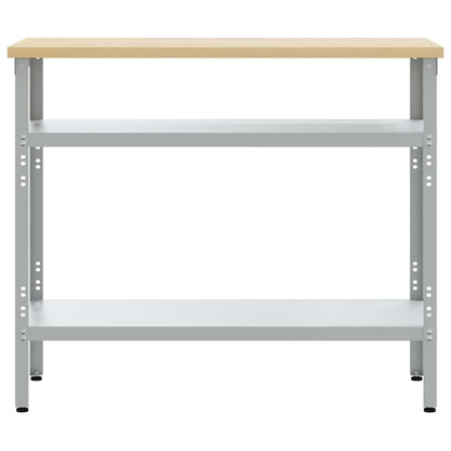 Werktafel met plank Grijs 100 x 55 x 85 cm Gepoedercoat staal