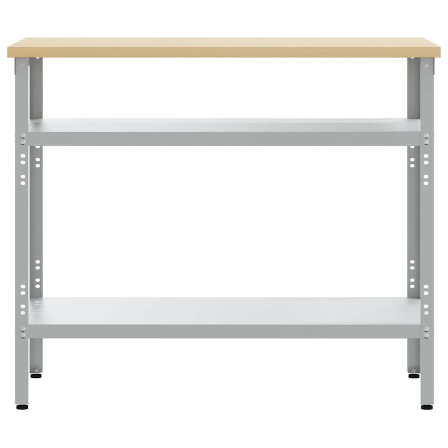 Werktafel met plank Grijs 100 x 55 x 85 cm Gepoedercoat staal