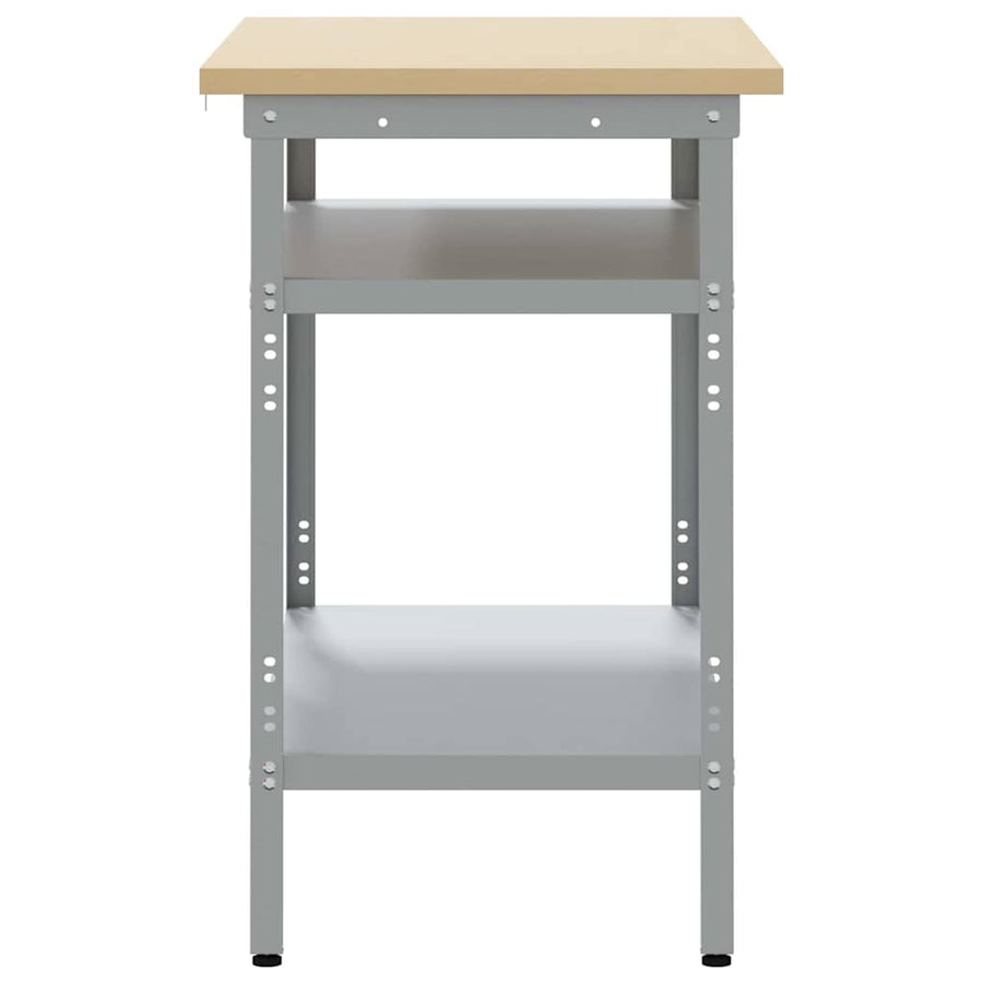 Werktafel met plank Grijs 100 x 55 x 85 cm Gepoedercoat staal