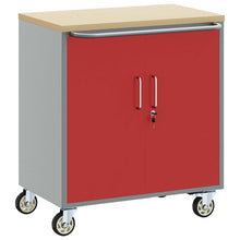 Werkbank 75 X 45 X 85 Cm Poedergecoat Staal Rood en grijs