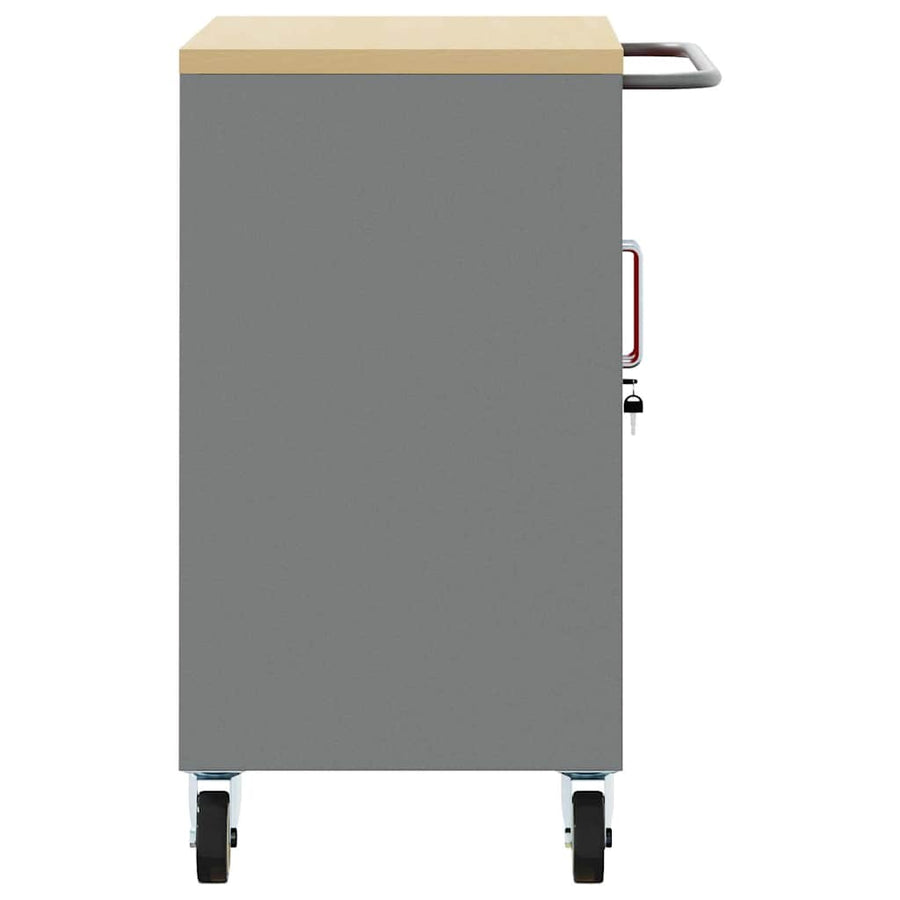 Werkbank 75 X 45 X 85 Cm Poedergecoat Staal Rood en grijs