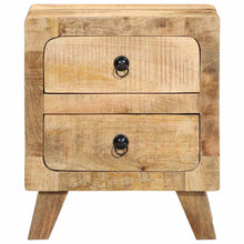 Nachtkastje 2 st 40x32x46 cm massief hout ruw mangohout