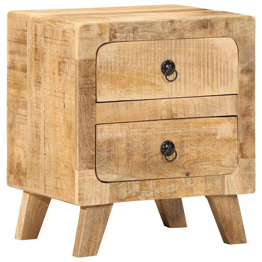 Nachtkastje 2 st 40x32x46 cm massief hout ruw mangohout
