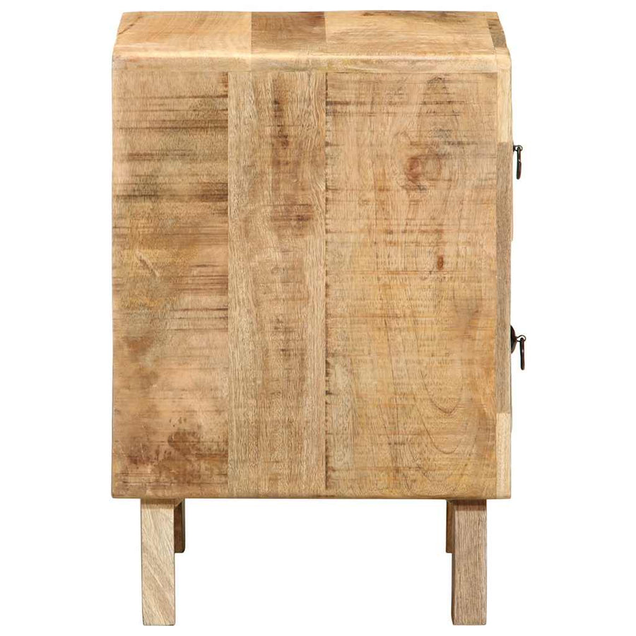 Nachtkastje 2 st 40x32x46 cm massief hout ruw mangohout