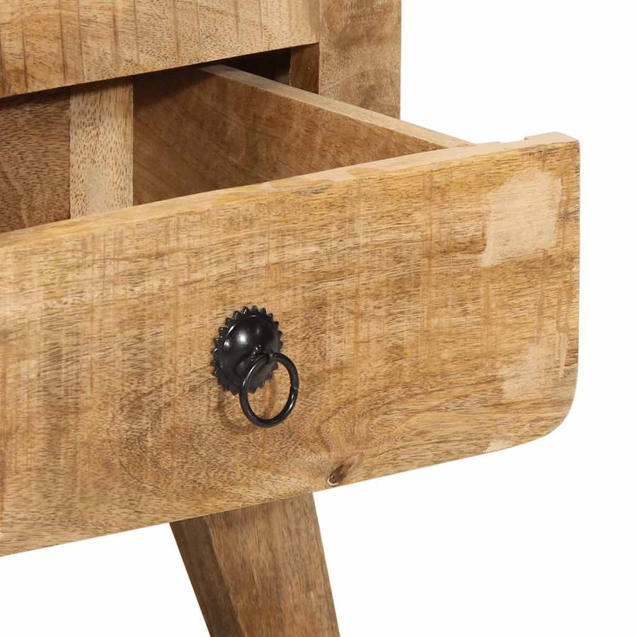 Nachtkastje 2 st 40x32x46 cm massief hout ruw mangohout