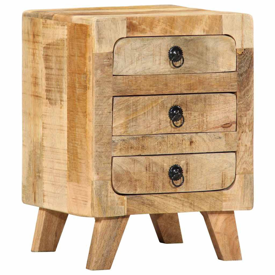 Nachtkastje 37x32x50 cm massief ruw mangohout