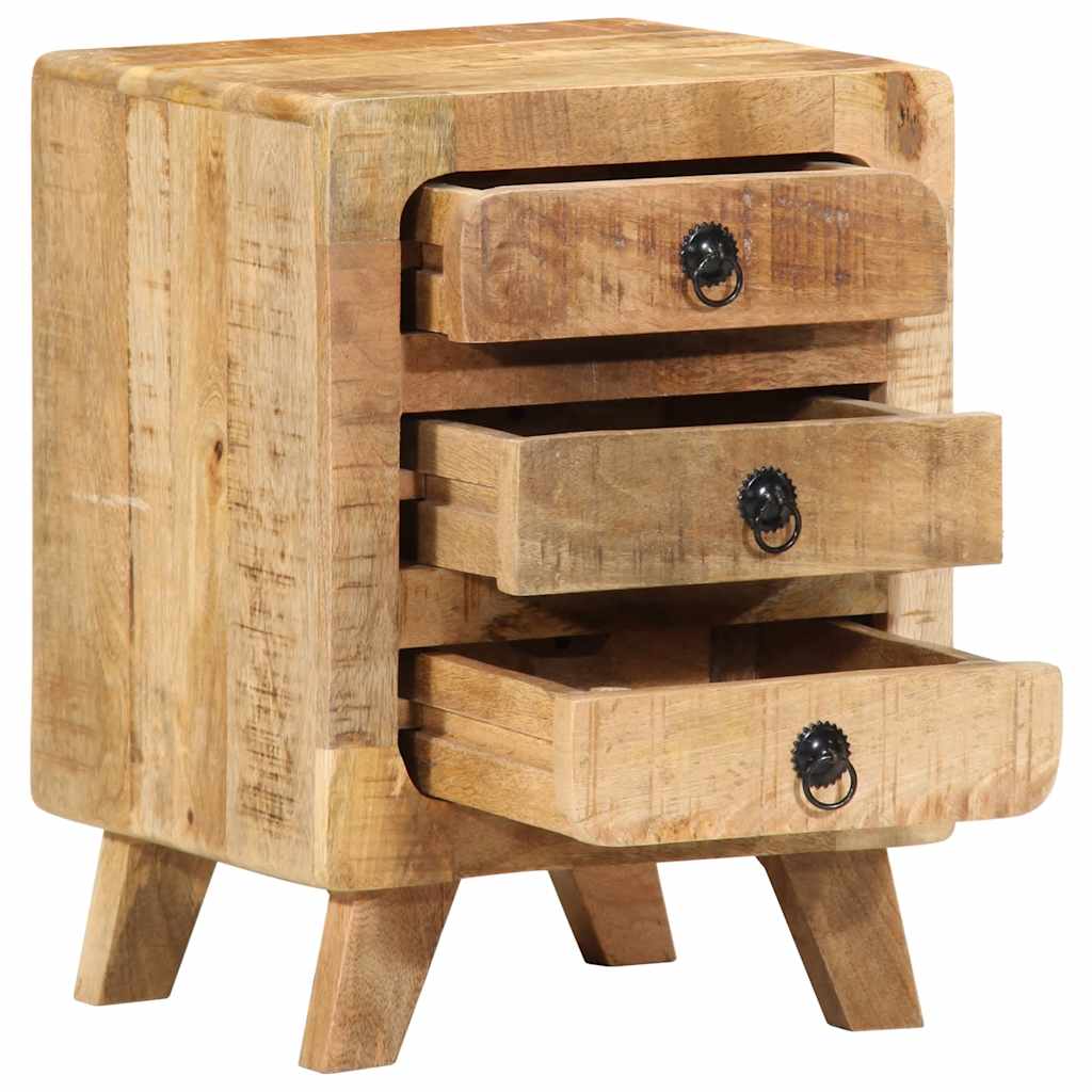 Nachtkastje 37x32x50 cm massief ruw mangohout