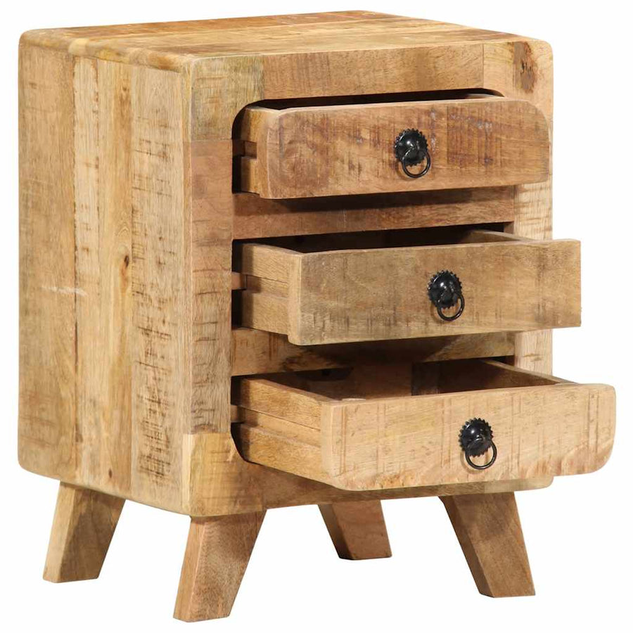 Nachtkastje 37x32x50 cm massief ruw mangohout