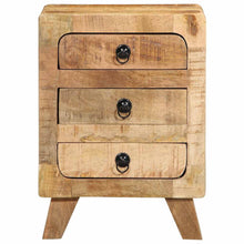 Nachtkastje 2 st 37x32x50 cm massief hout ruw mangohout