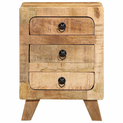 Nachtkastje 2 st 37x32x50 cm massief hout ruw mangohout
