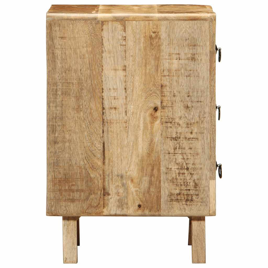 Nachtkastje 2 st 37x32x50 cm massief hout ruw mangohout