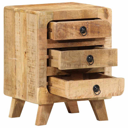 Nachtkastje 2 st 37x32x50 cm massief hout ruw mangohout