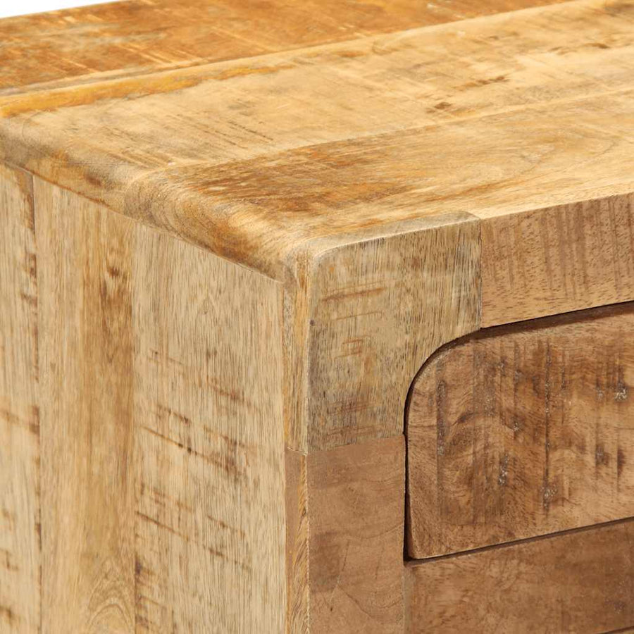 Nachtkastje 2 st 37x32x50 cm massief hout ruw mangohout