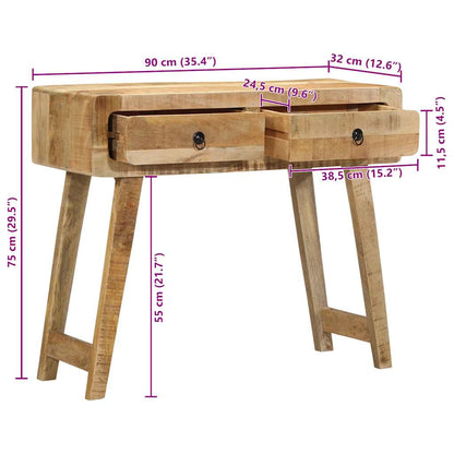 Wandtafel 90X32X75 Cm Massief ruw mangohout