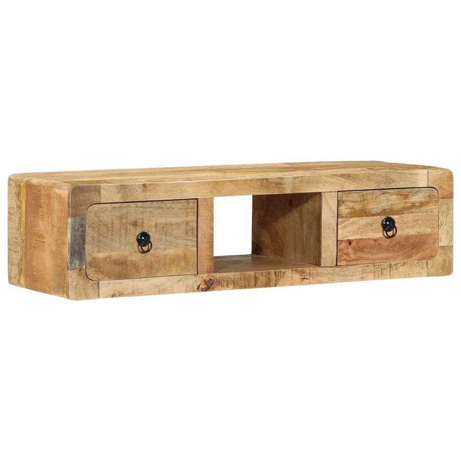 Tv-wandmeubel 100x32x25 cm massief hout ruw mangohout