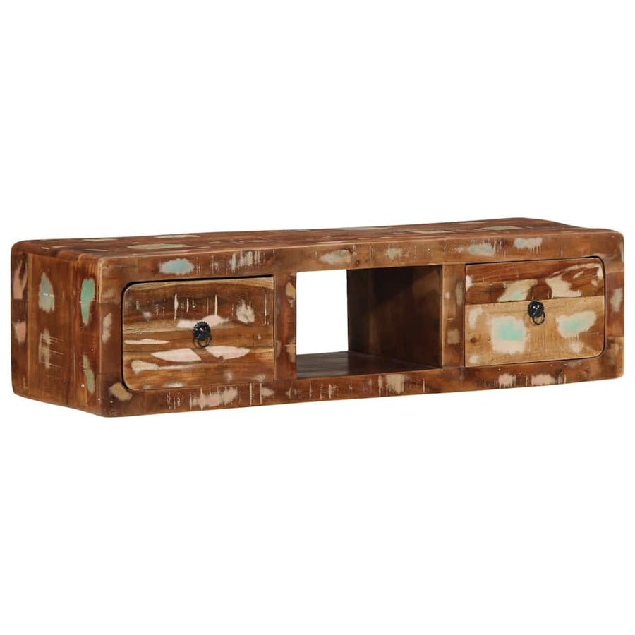 Tv-meubel wandmontage 100x32x25 cm massief gerecycled hout