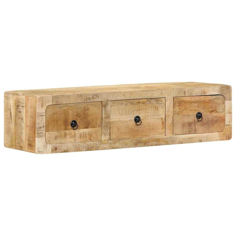 Tv-wandmeubel 100x32x25 cm massief hout ruw mangohout