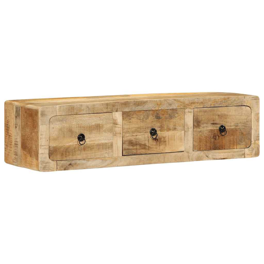 Tv-wandmeubel 100x32x25 cm massief hout ruw mangohout