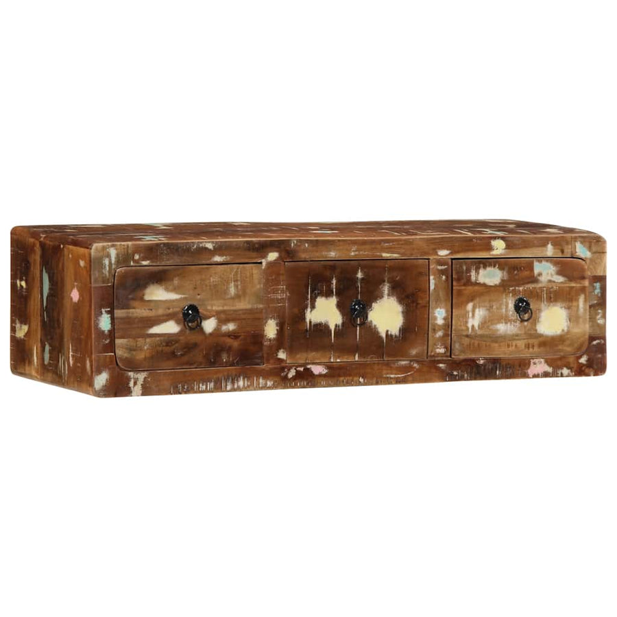 Tv-meubel wandmontage 100x32x25 cm massief gerecycled hout
