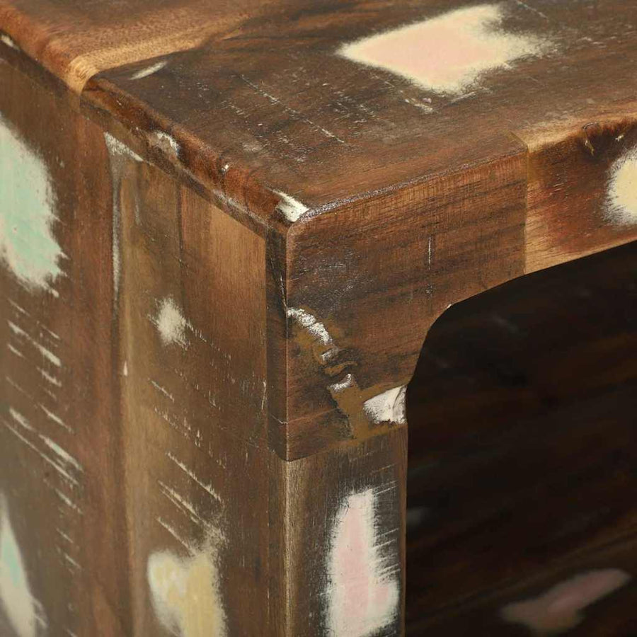 Salontafel Multikleur 50 x 50 x 35 cm Massief Gerecycled Hout