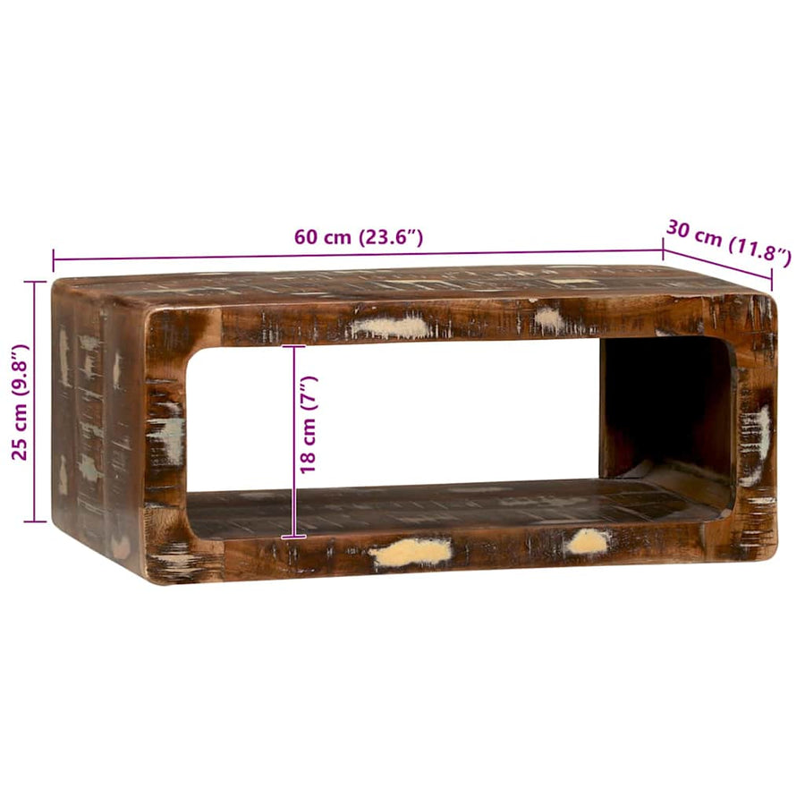TV-kast Multikleur 60 x 30 x 25 cm Massief gerecycled hout
