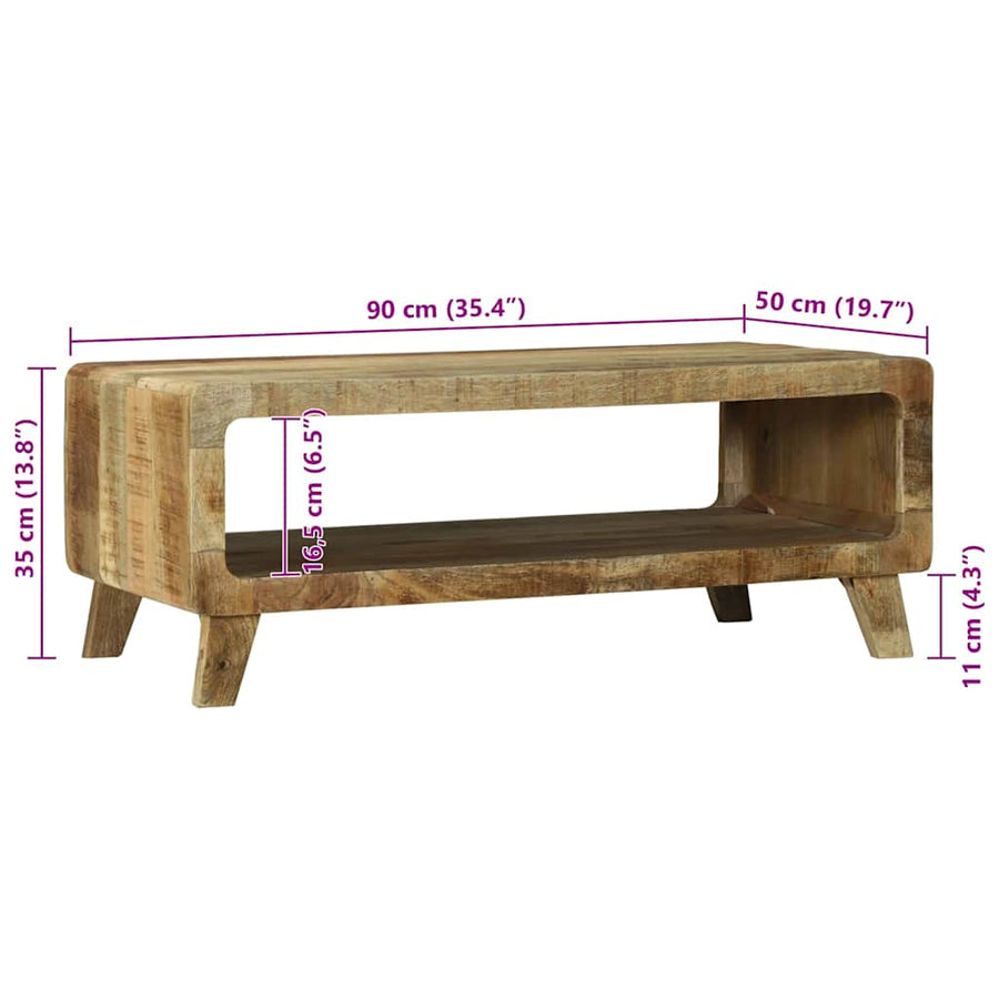 Salontafel Bruin 90 x 50 x 35 cm Massief Mango Hout