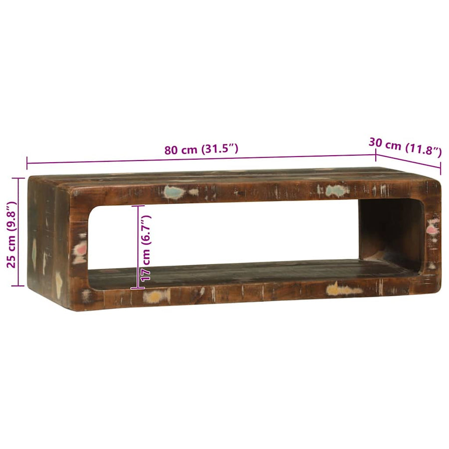 TV-kast Multikleur 80 x 30 x 25 cm Massief gerecycled hout
