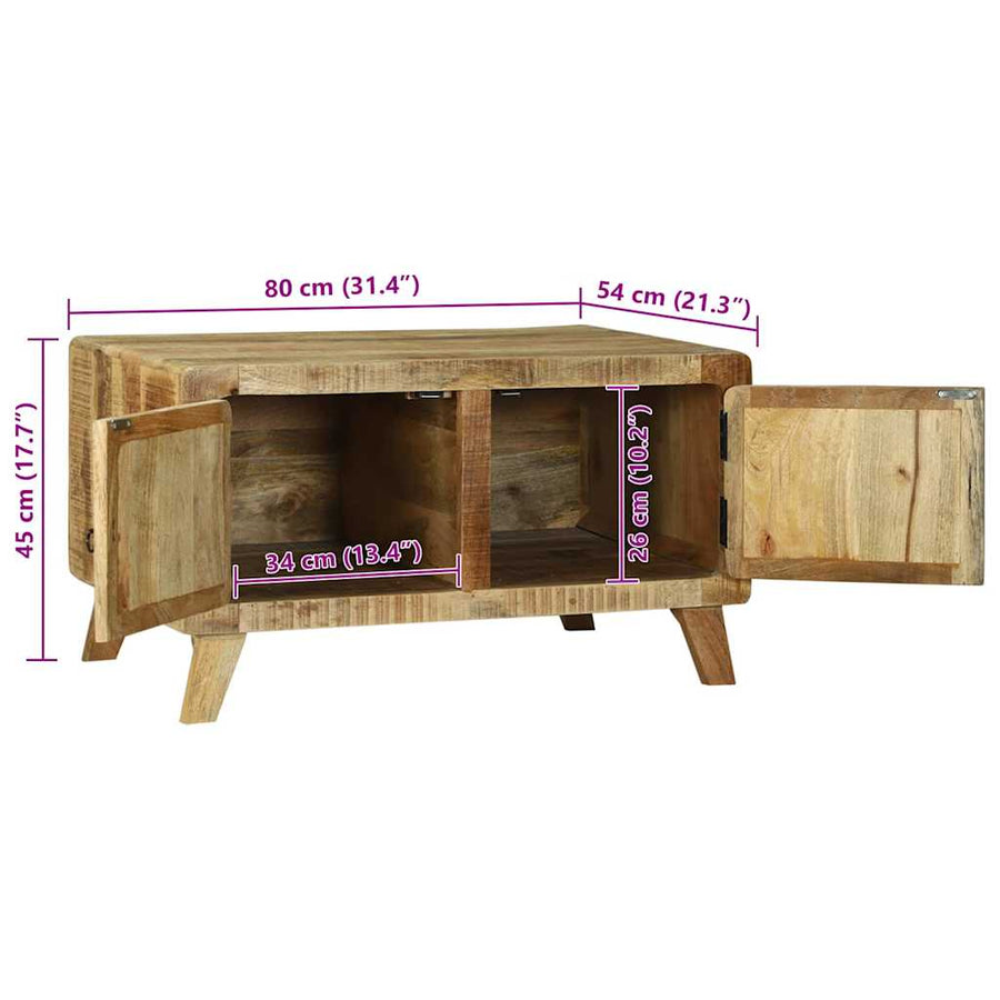 Salontafel Bruin 80 x 54 x 45 cm Massief Mango Hout