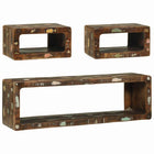 TV cabinet set with shelf 3 pcs Multicolour Solid reclaimed wood