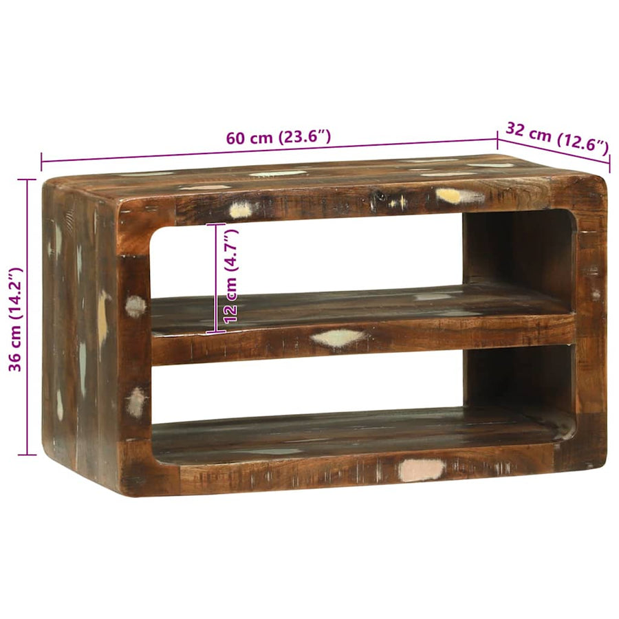 TV-kast Multikleur 60 x 32 x 36 cm Massief gerecycled hout