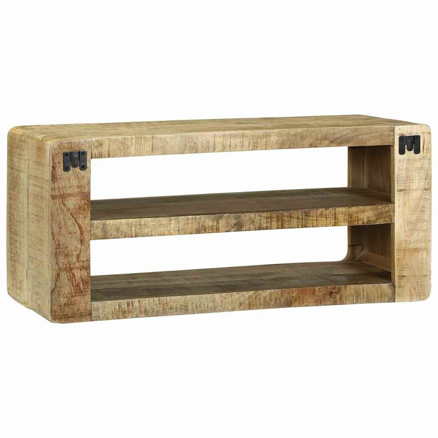 TV-kast met plank Bruin 80 x 32 x 36 cm Massief mangohout