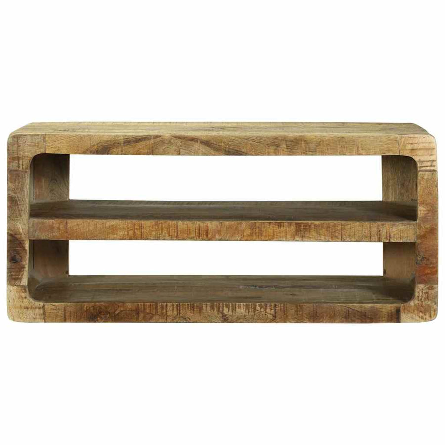 TV-kast met plank Bruin 80 x 32 x 36 cm Massief mangohout